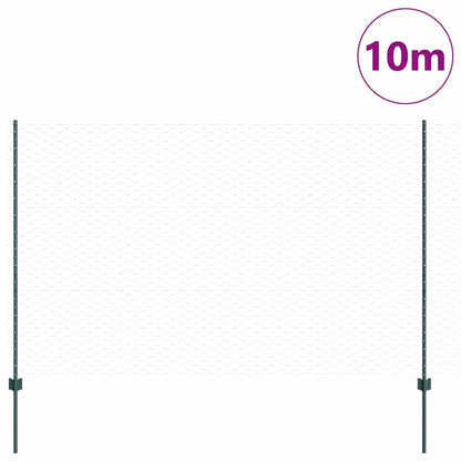 Zaun mit Pfosten Grün 1.5 x 10 m Stahl