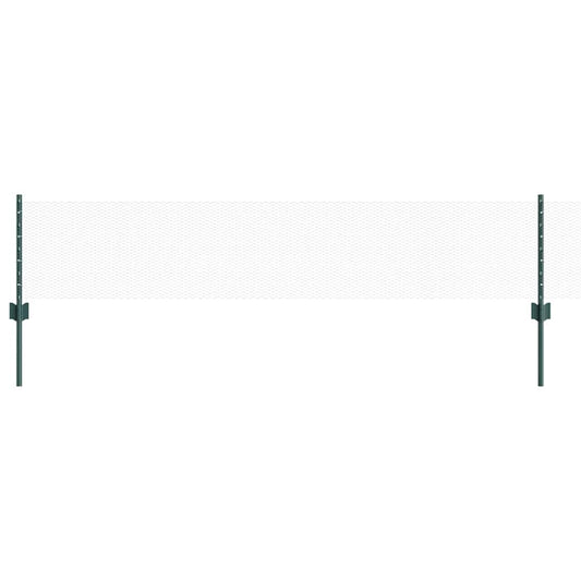 Zaun mit Pfosten Grün 0,4 x 25 m Stahl