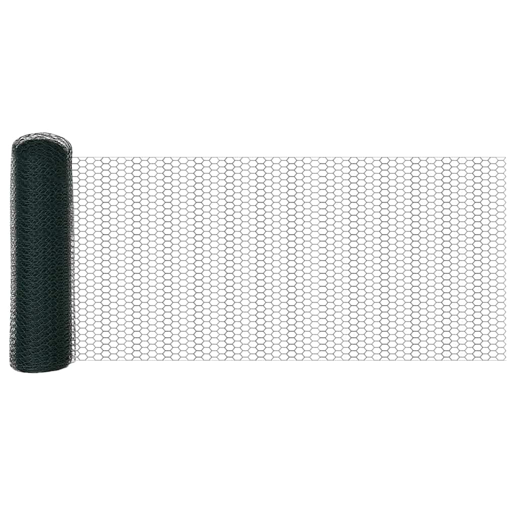 Zaun mit Pfosten Grün 0,4 x 25 m Stahl