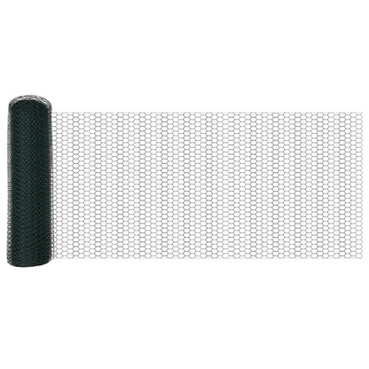 Zaun mit Pfosten Grün 0,4 x 25 m Stahl