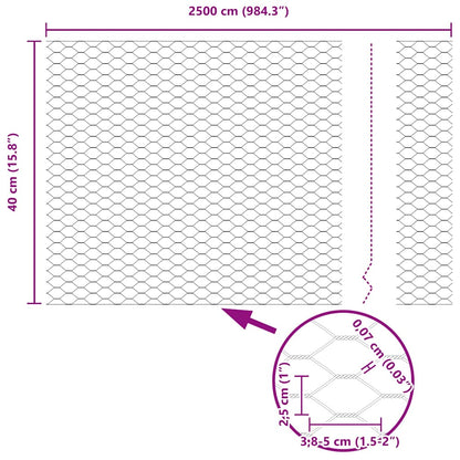 Zaun mit Pfosten Grün 0,4 x 25 m Stahl