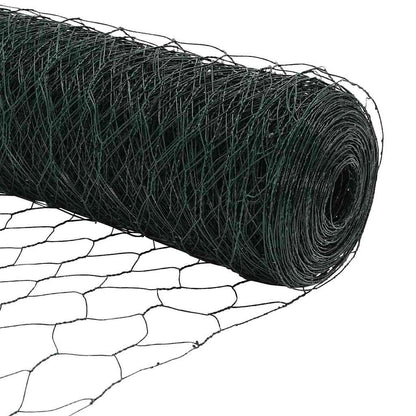 Zaun mit Pfosten Grün 0,4 x 25 m Stahl