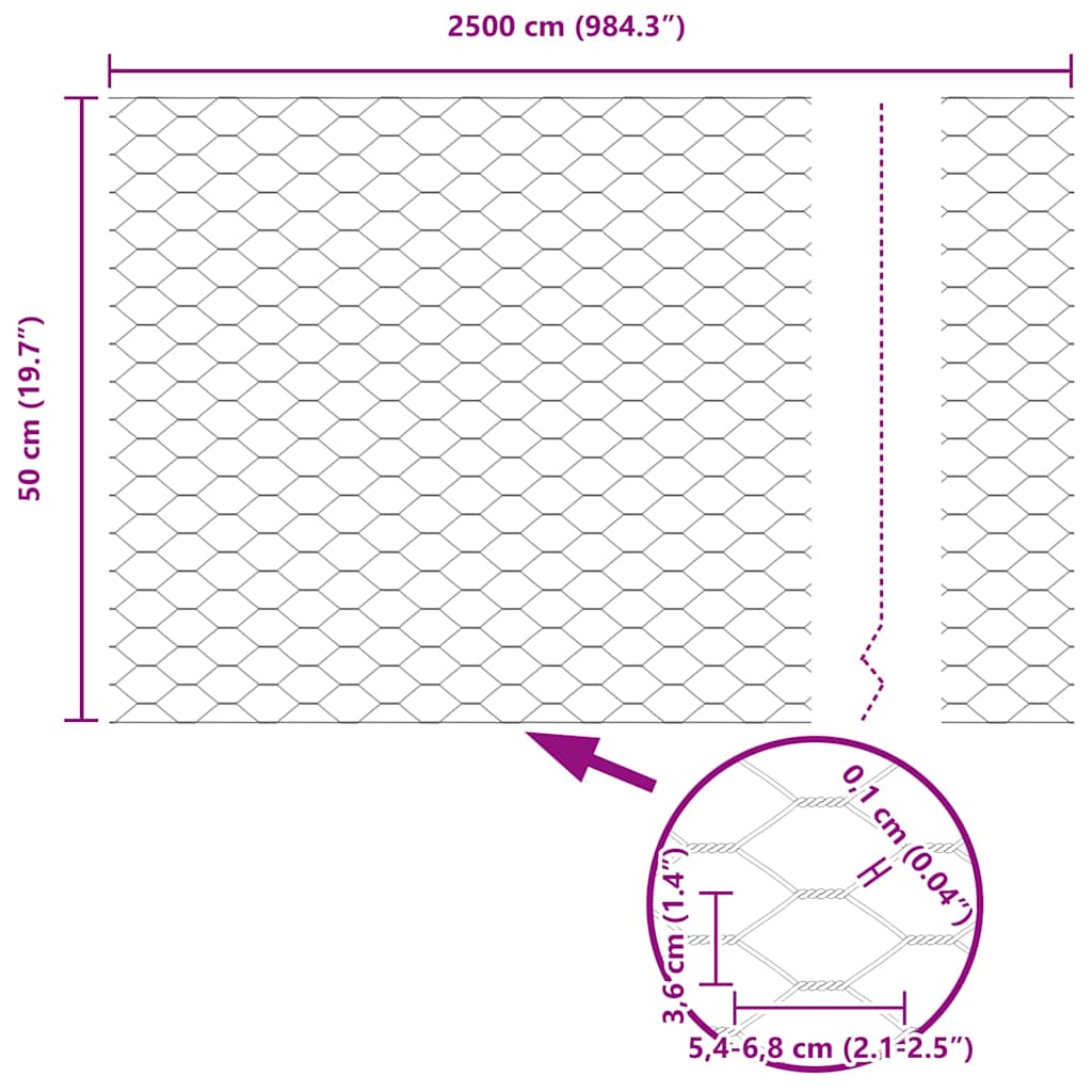 Zaun mit Pfosten Grün 0,5 x 25 m Stahl