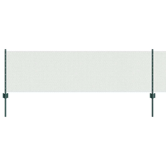 Zaun mit Pfosten Grün 0,6 x 25 m Stahl