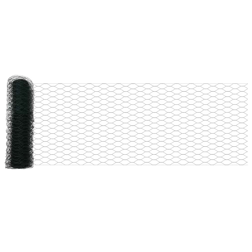 Zaun mit Pfosten Grün 0,6 x 25 m Stahl