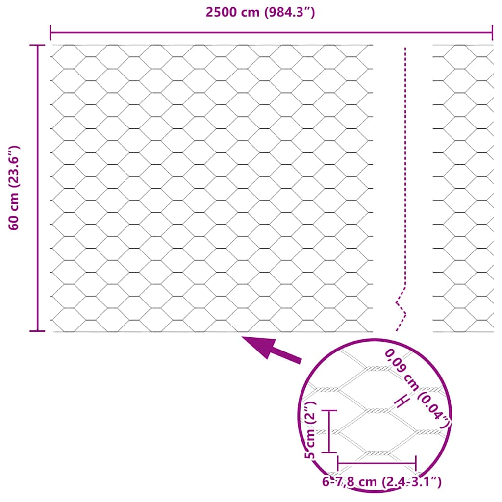 Zaun mit Pfosten Grün 0,6 x 25 m Stahl