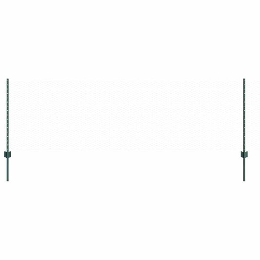 Zaun mit Pfosten Grün 0.8 x 25 m Stahl