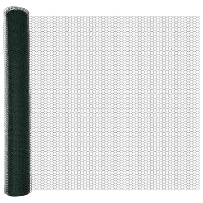 Zaun mit Pfosten Grün 1 x 25 m Stahl