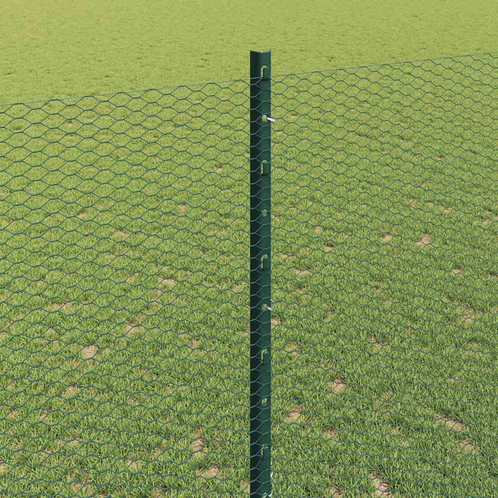 Zaun mit Pfosten Grün 1,4 x 25 m Stahl