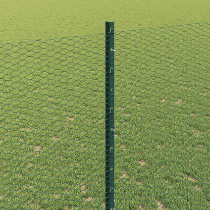 Zaun mit Pfosten Grün 1,4 x 25 m Stahl