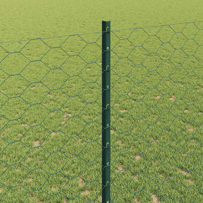 Zaun mit Pfosten Grün 1,4 x 25 m Stahl