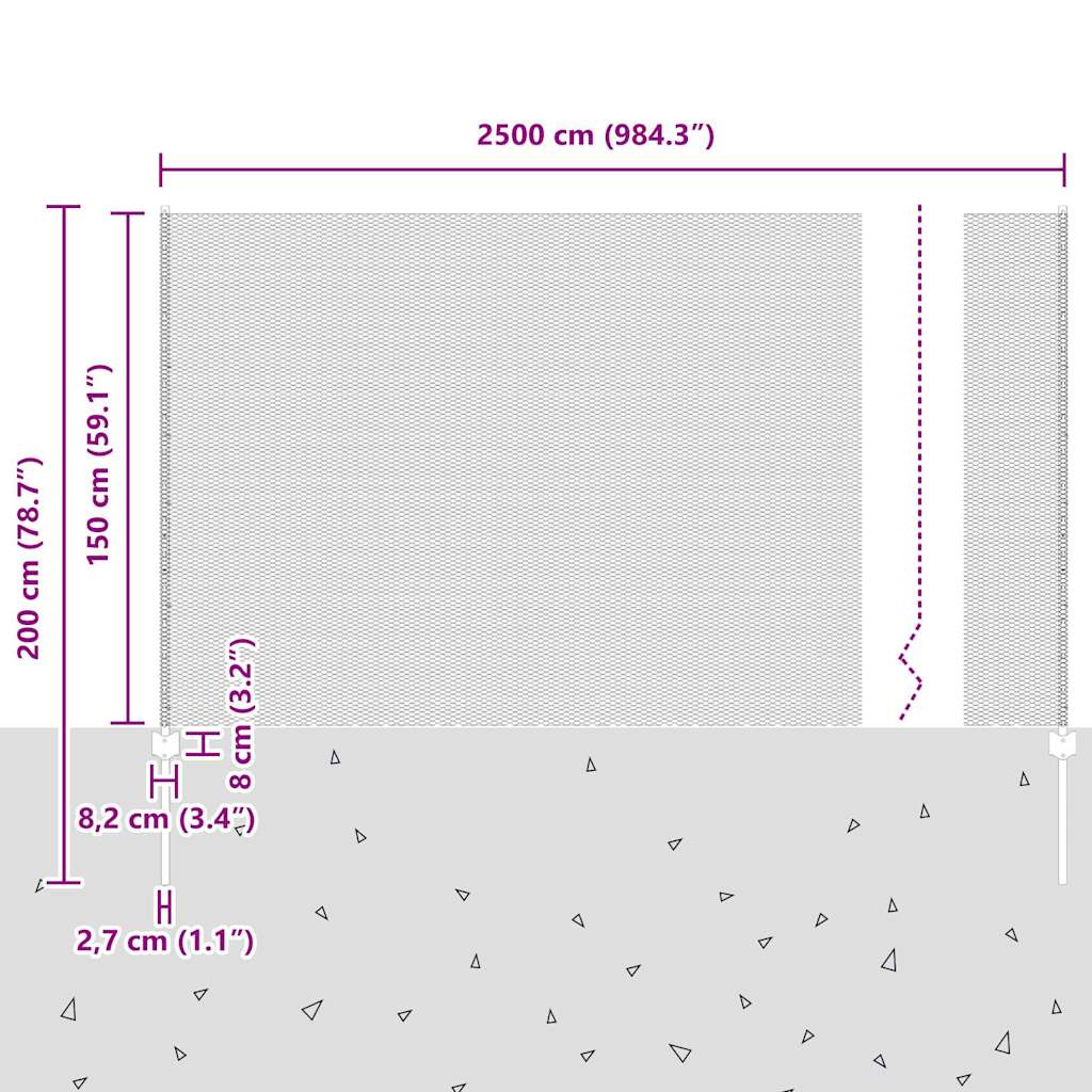 Zaun mit Pfosten Grün 1.5 x 25 m Stahl