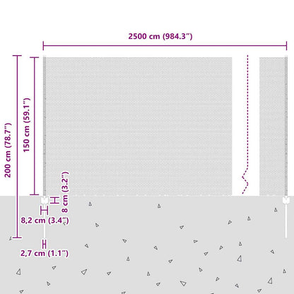 Zaun mit Pfosten Grün 1.5 x 25 m Stahl