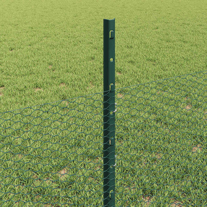 Zaun mit Pfosten Grün 0,5 x 50 m Stahl