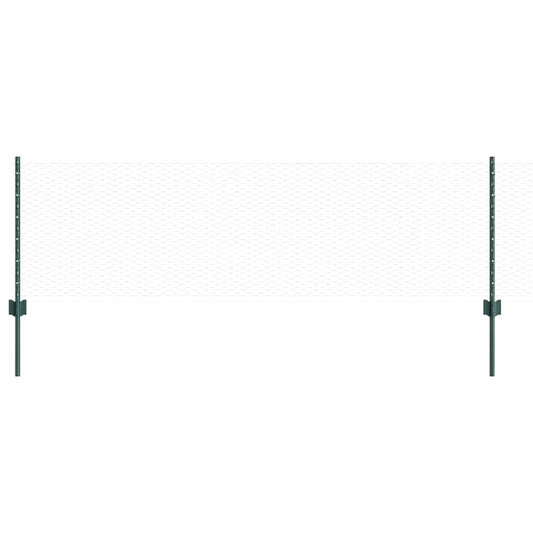 Zaun mit Pfosten Grün 0.6 x 50 m Stahl