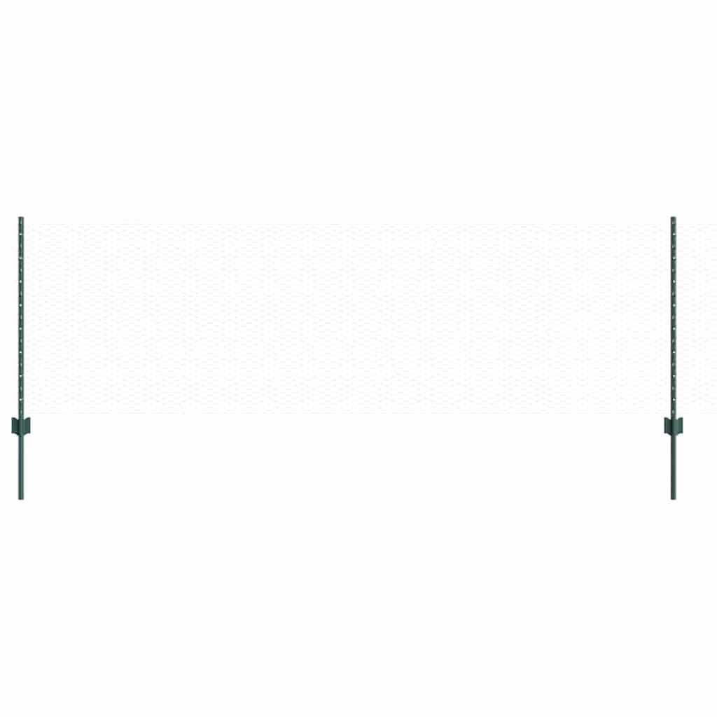 Zaun mit Pfosten Grün 0,8 x 50 m Stahl