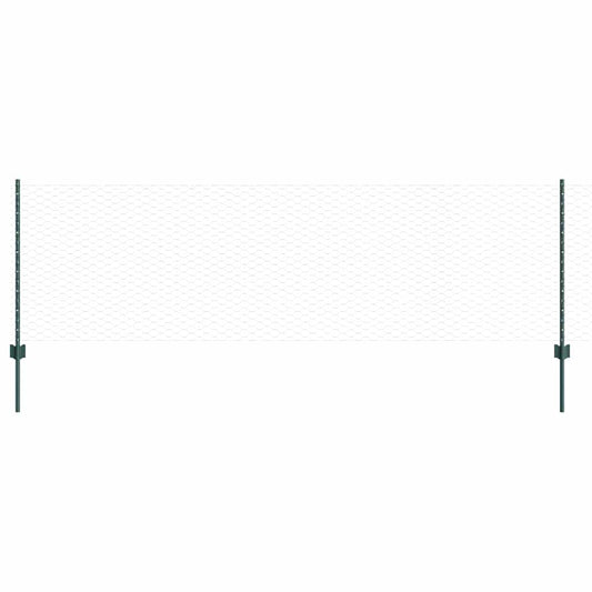 Zaun mit Pfosten Grün 0,8 x 50 m Stahl