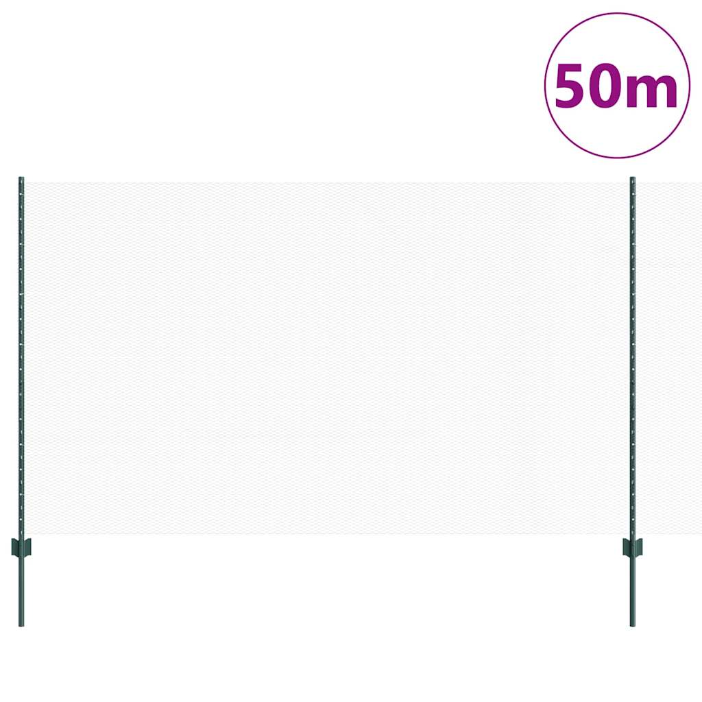 Zaun mit Pfosten Grün 1.4 x 50 m Stahl