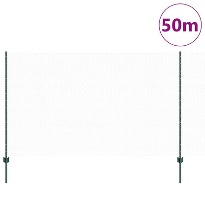Zaun mit Pfosten Grün 1.4 x 50 m Stahl