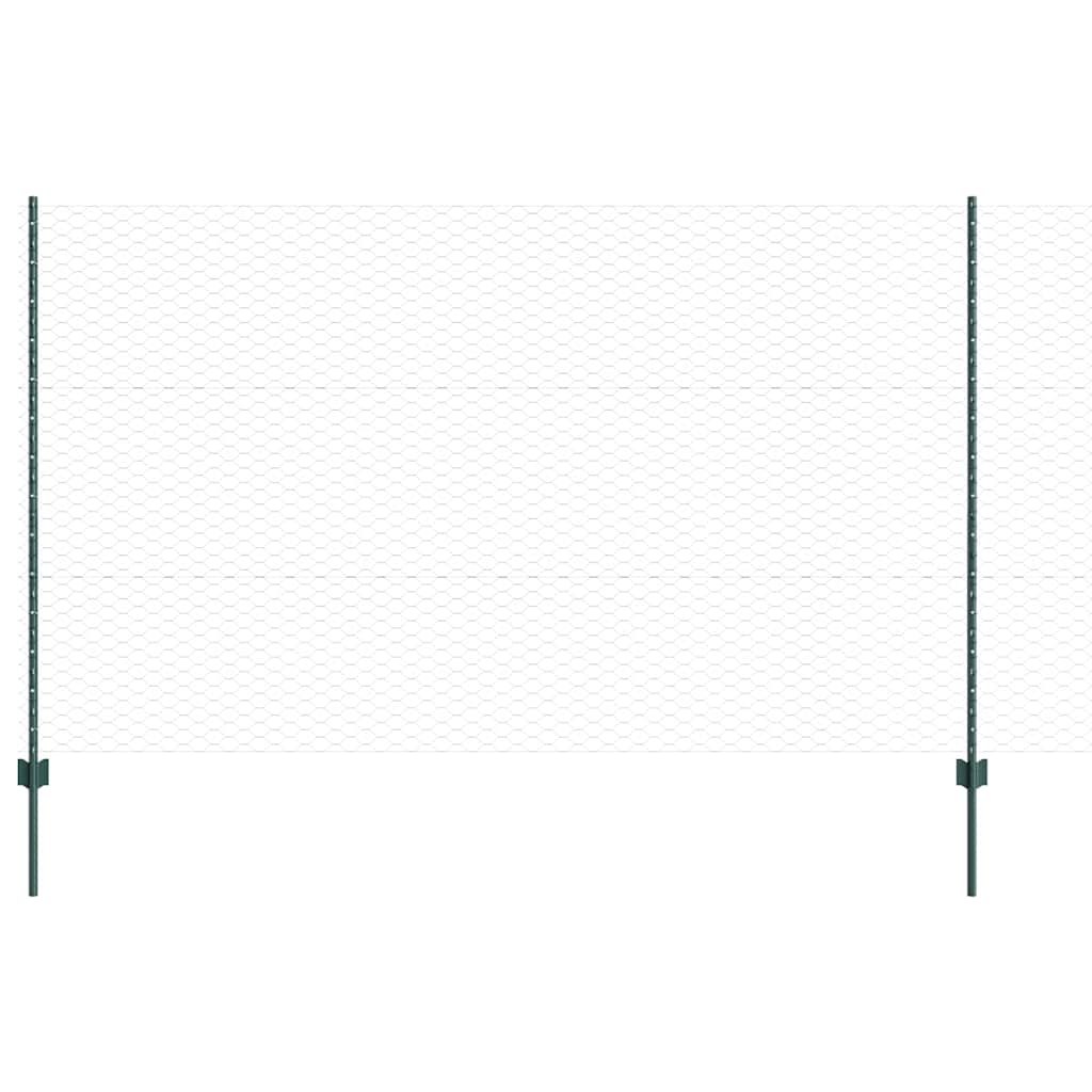 Zaun mit Pfosten Grün 1.4 x 50 m Stahl