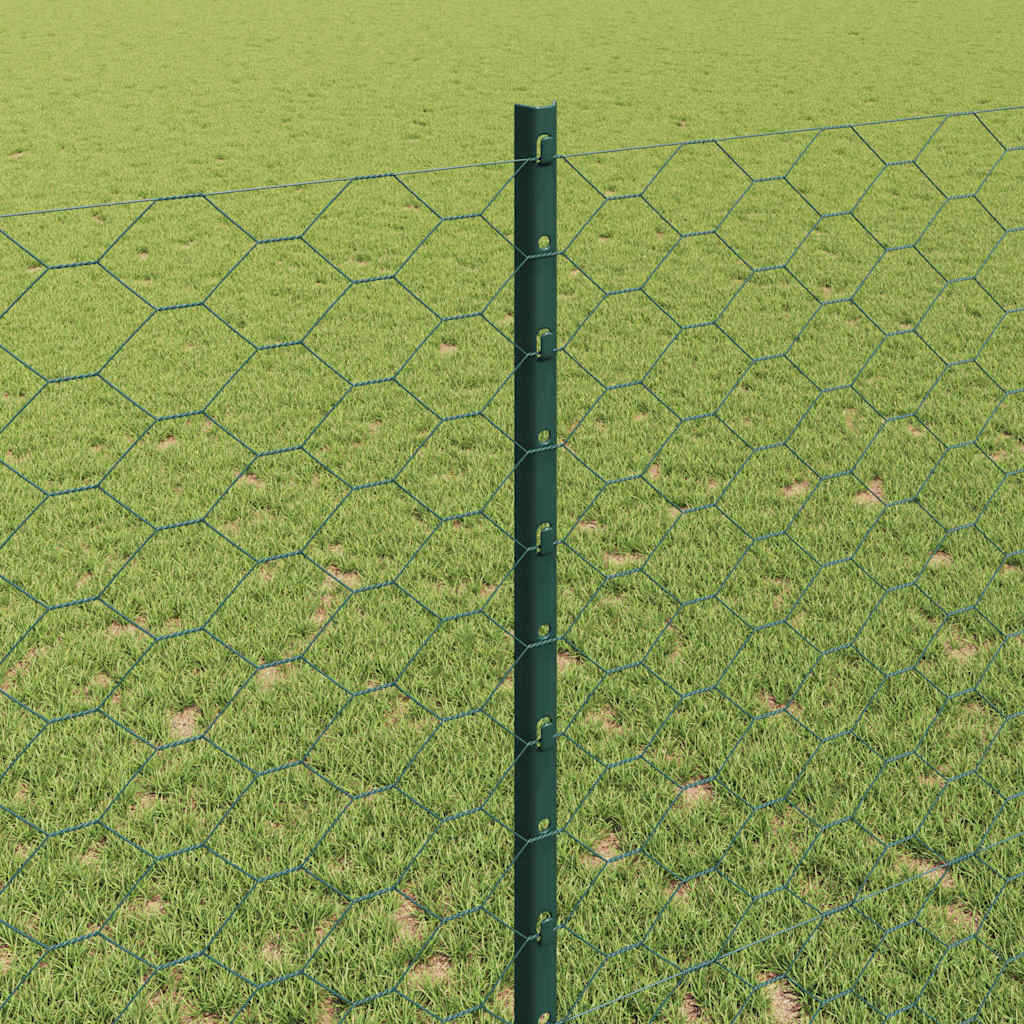 Zaun mit Pfosten Grün 1,4 x 50 m Stahl