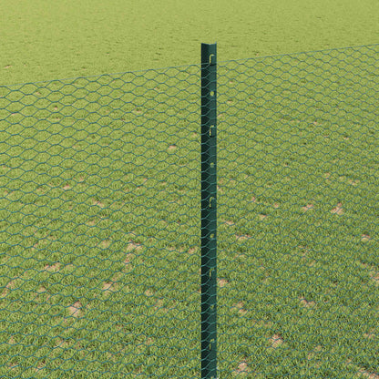 Zaun mit Pfosten Grün 1,5 x 50 m Stahl