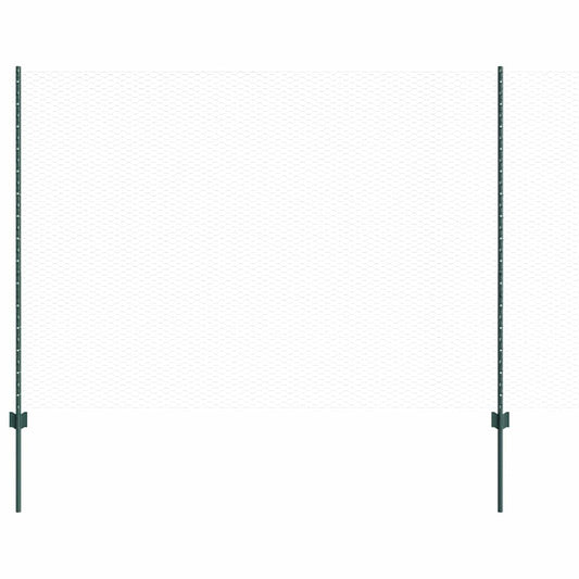 Zaun mit Pfosten Grün 1.5 x 50 m Stahl