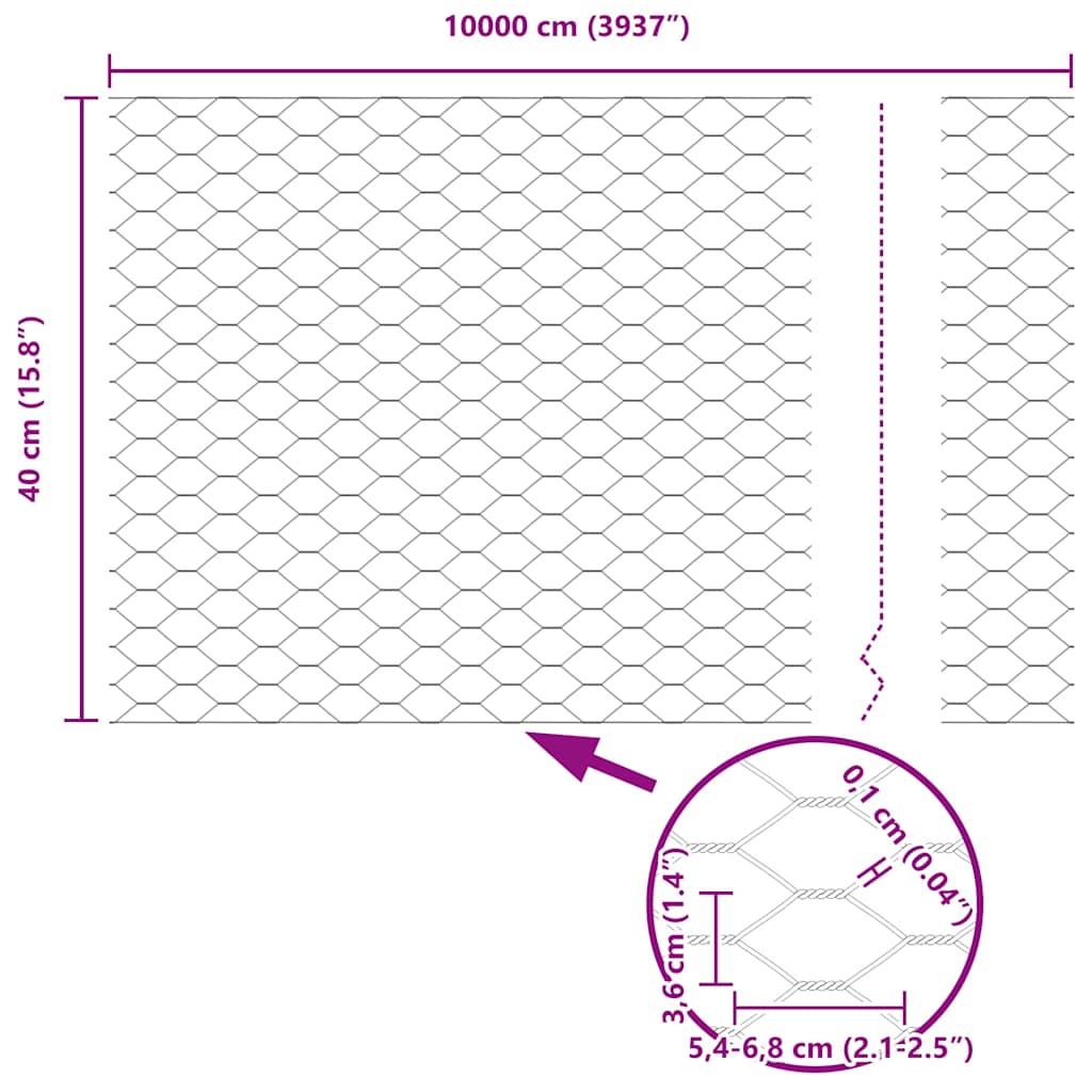 Zaun mit Pfosten Grün 0,4 x 100 m Stahl
