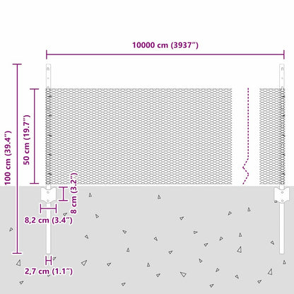 Zaun mit Pfosten Grün 0,5 x 100 m Stahl