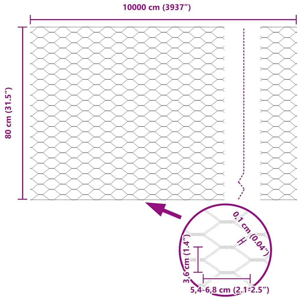 Zaun mit Pfosten Grün 0,8 x 100 m Stahl