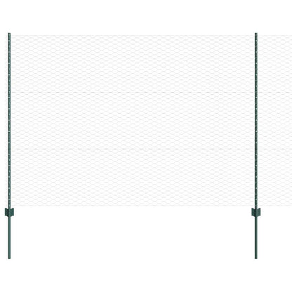 Zaun mit Pfosten Grün 1,5 x 100 m Stahl