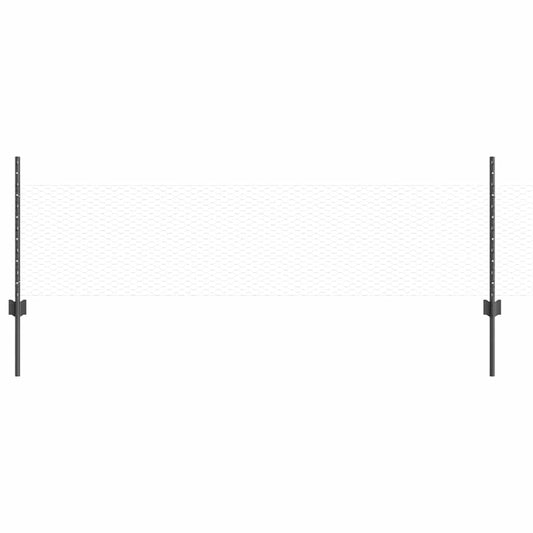 Zaun mit Pfosten Grau 0,5 x 10 m Stahl
