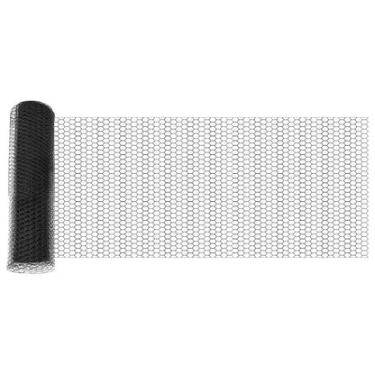 Zaun mit Pfosten Grau 0,5 x 10 m Stahl