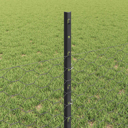 Zaun mit Pfosten Grau 0,5 x 10 m Stahl