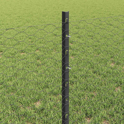 Zaun mit Pfosten Grau 0,6 x 10 m Stahl