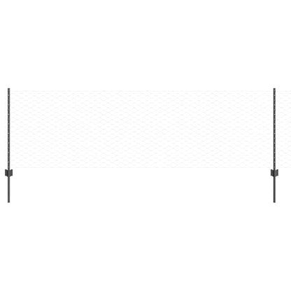 Zaun mit Pfosten Grau 0.8 x 10 m Stahl