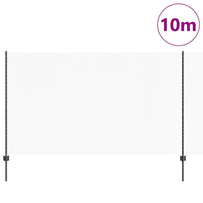 Zaun mit Pfosten Grau 1.4 x 10 m Stahl