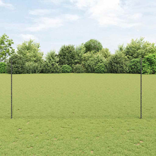 Zaun mit Pfosten Grau 1.4 x 10 m Stahl