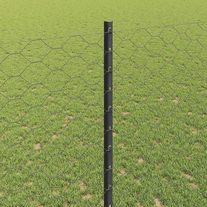 Zaun mit Pfosten Grau 1,4 x 10 m Stahl