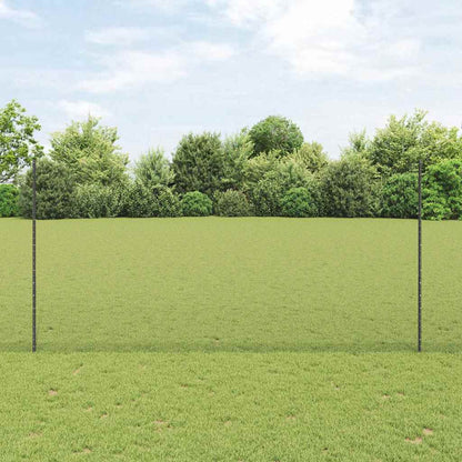 Zaun mit Pfosten Grau 1.6 x 10 m Stahl