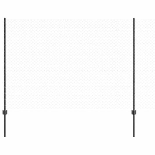 Zaun mit Pfosten Grau 1.6 x 10 m Stahl