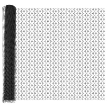 Zaun mit Pfosten Grau 1 x 25 m Stahl