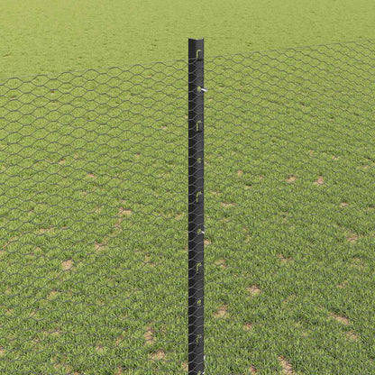 Zaun mit Pfosten Grau 1,4 x 25 m Stahl