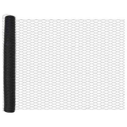 Zaun mit Pfosten Grau 1.4 x 25 m Stahl