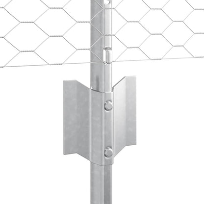 Zaun mit Pfosten Silber 0,4 x 10 m Stahl