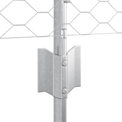 Zaun mit Pfosten Silber 0,4 x 10 m Stahl