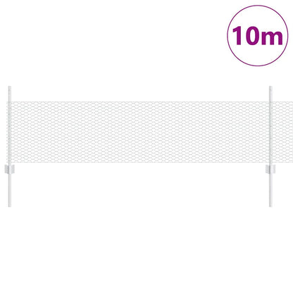 Zaun mit Pfosten Silber 0,5 x 10 m Stahl