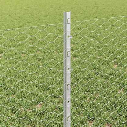 Zaun mit Pfosten Silber 0,6 x 10 m Stahl