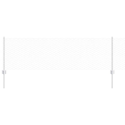 Zaun mit Pfosten Silber 0,6 x 10 m Stahl