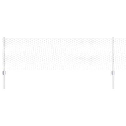 Zaun mit Pfosten Silber 0,6 x 10 m Stahl